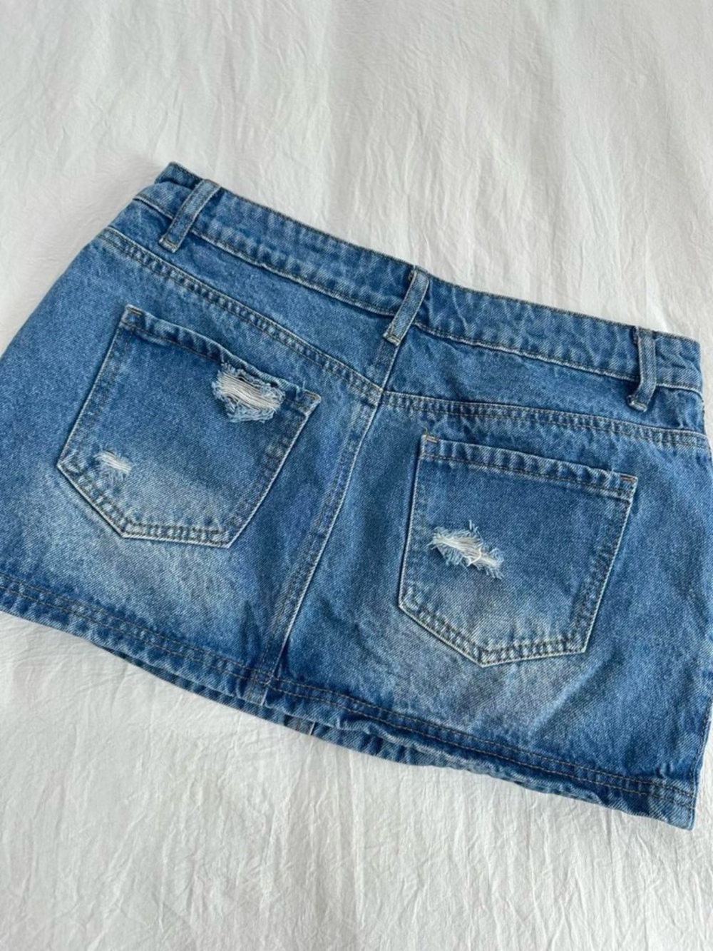 Edikted Low Rise Jean Skirt - Picture 6 of 8